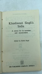 Khushwant Singh’s India: A Mirror for its Monsters and Monstrosities Edited b…