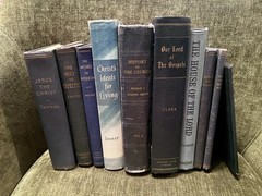 Lot of 10 Vintage Hardcover Books in Blue Shades for STAGING Library—LDS Mormon