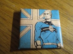very rare eclipse comics alan moore miracleman /marvel man badge pin