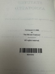 Nevada Revised Statutes Annotated Vol 1 1986 Chapters 0-22 Hardcover